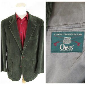 Vintage Orvis Green Corduroy 3/2 Roll Sport Coat
